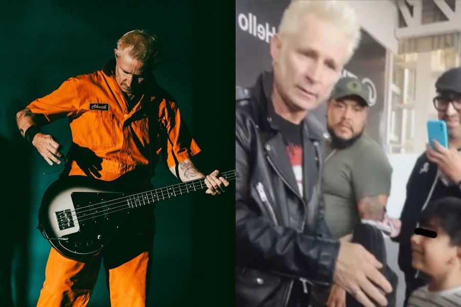 Mike Dirnt de Green Day regala su bajo a un niño en México